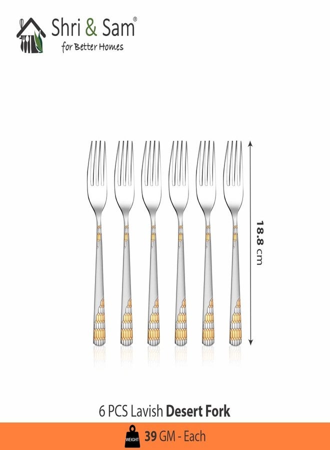 Shri & Sam Stainless Steel Lavish Desert Fork,6 Pieces - Image 2
